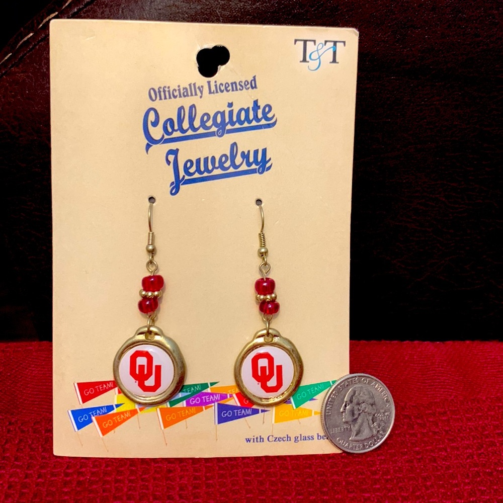 NWT Oklahoma University OU Dangle earrings